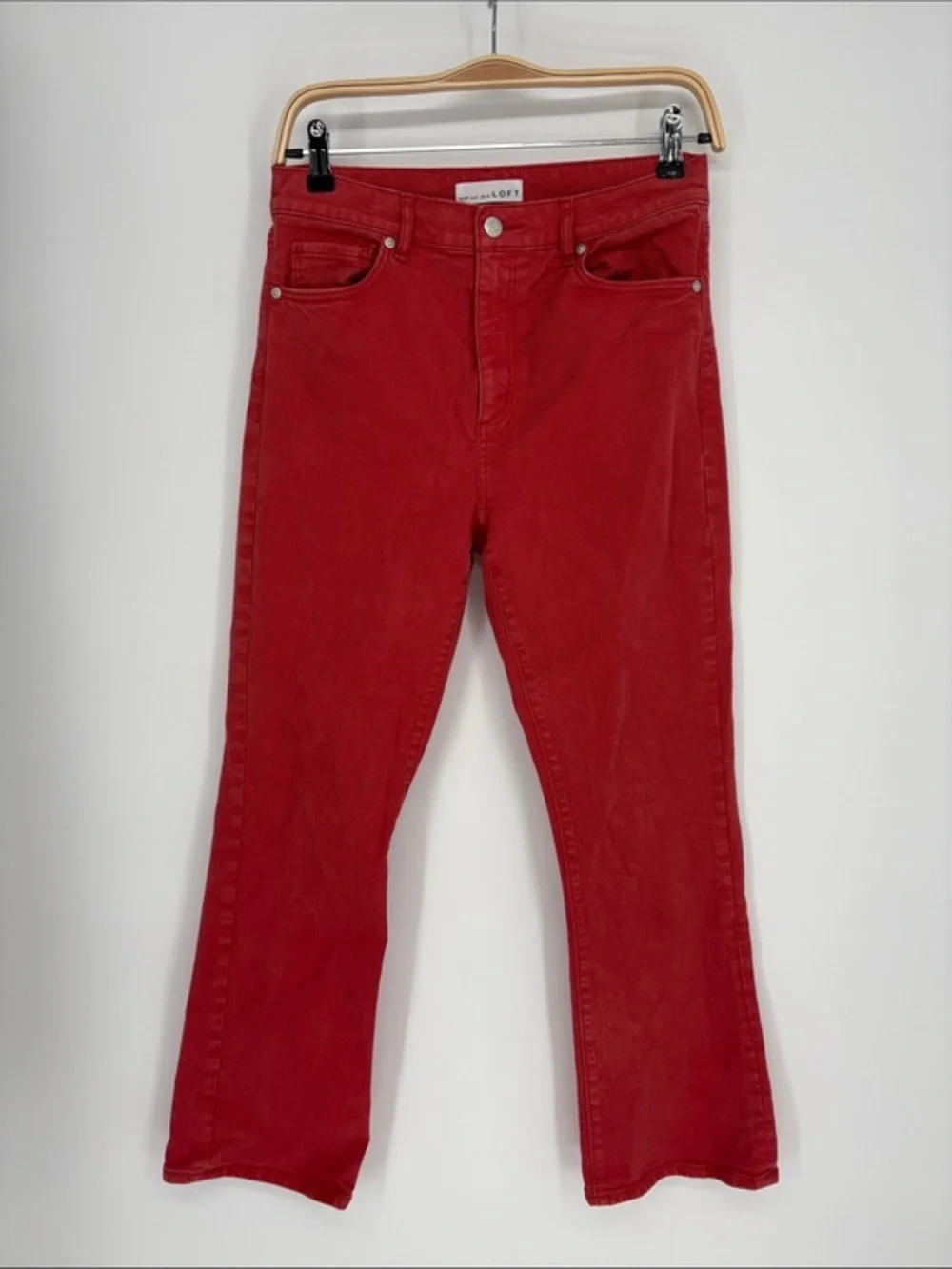 🐄 LOFT Red the kick crop Jeans